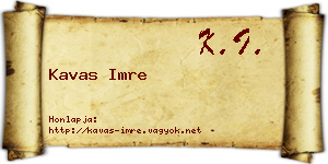 Kavas Imre névjegykártya